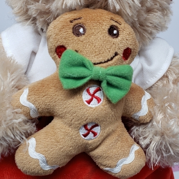 Get Your Hands on a Ganz 13" Ginger Teddy Bear Gingerbread Men Christmas Plush - Picture 3 of 6